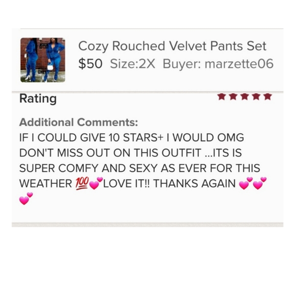 Cozy Rouched Colbat Blue Longsleeve Pants Set - Picture 5 of 6